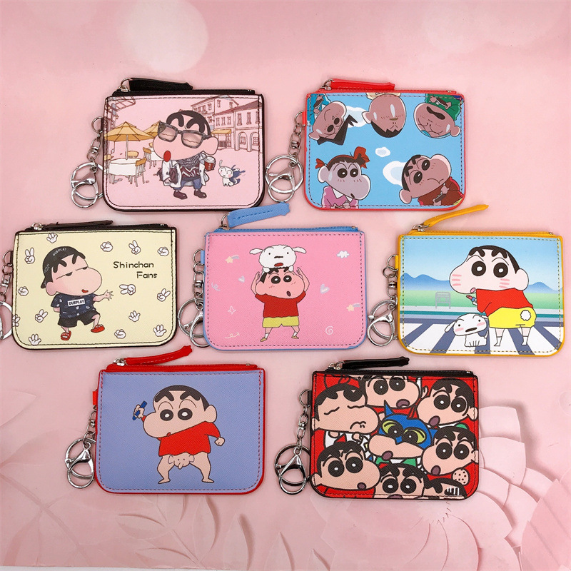 Leather Work Japan - Kawaii Cartoon Crayon Shinchan Kaarthouder Portemonnee