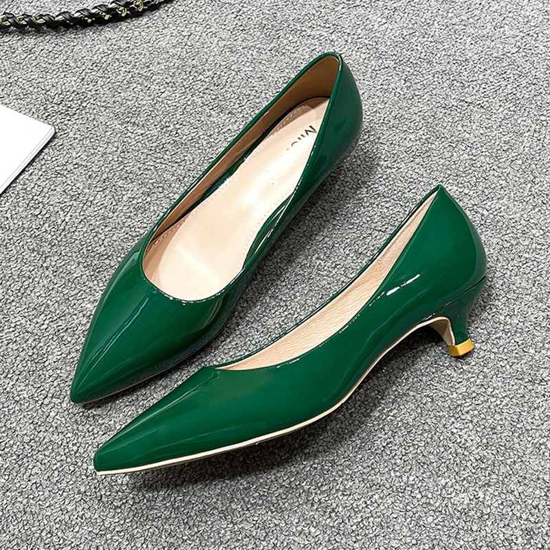 Leather Work Japan - Vrouwen Lage Kleine Hoge Hakken Schoenen