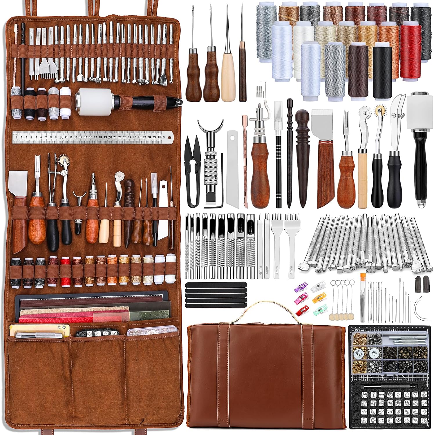 Leather Work - Lederbewerkingsset Lederen handwerkgereedschap Lederbewerkingskit met op
