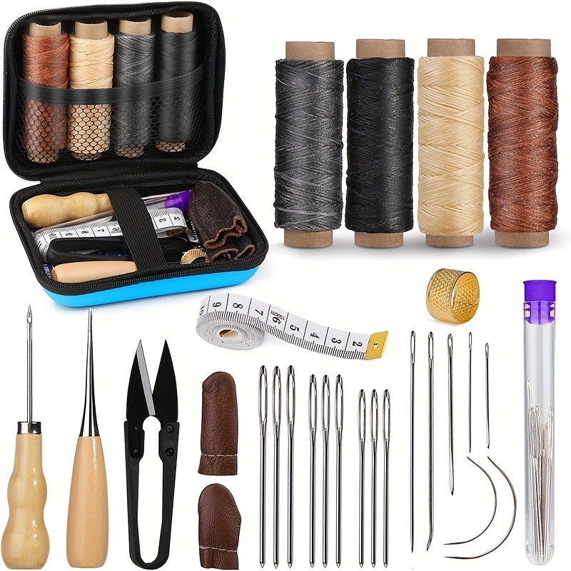 Leatherwork Needles - Leren naaiset, leren reparatieset met grove