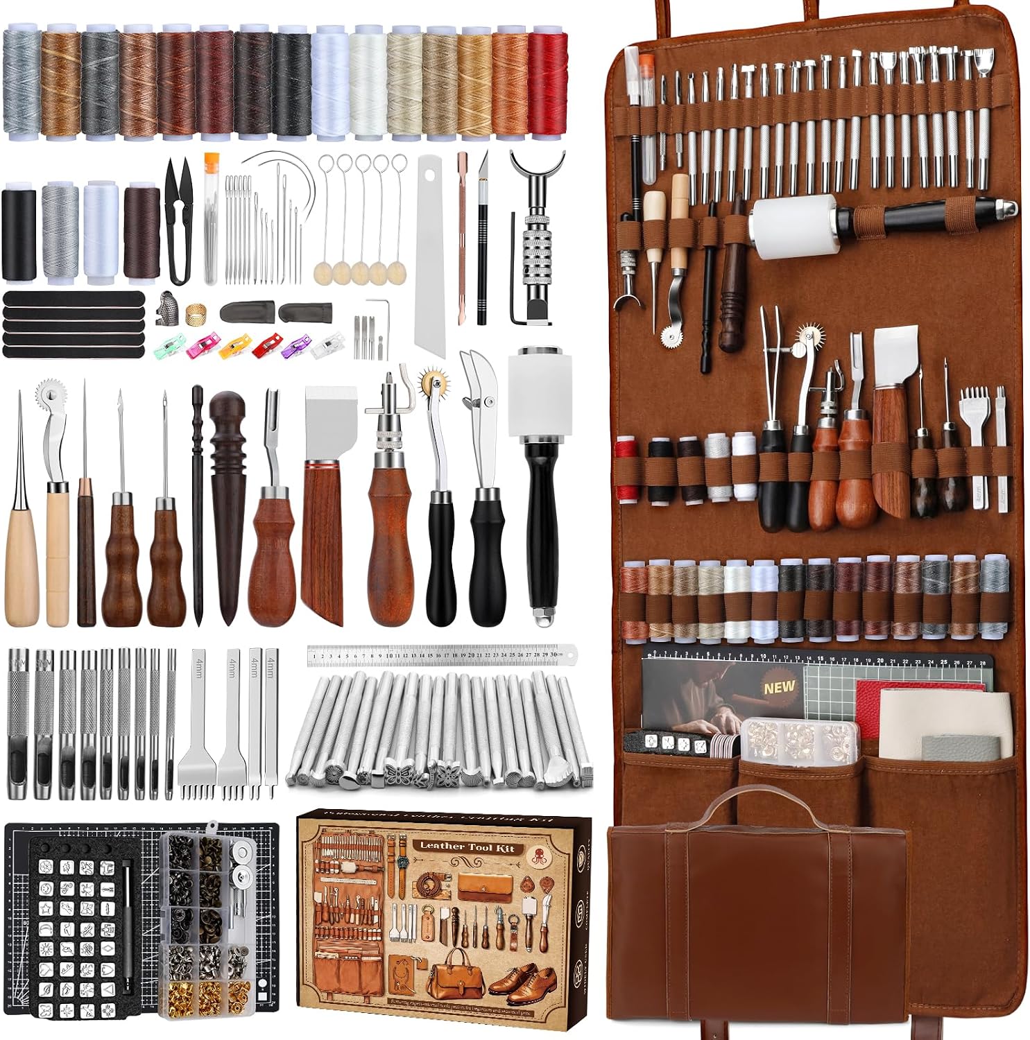 Leather Work - Lederbewerkingsset, lederbewerkingsgereedschap en knutselset met op