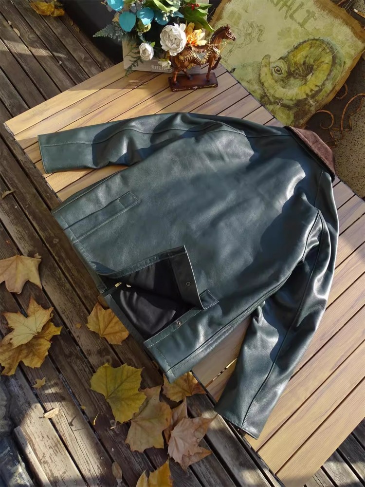 Heren echte koe lederen jas ja - Leather Work Jacket Mens recensie en prijs