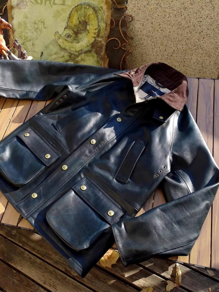 Heren echte koe lederen jas ja - Leather Work Jacket Mens recensie en prijs