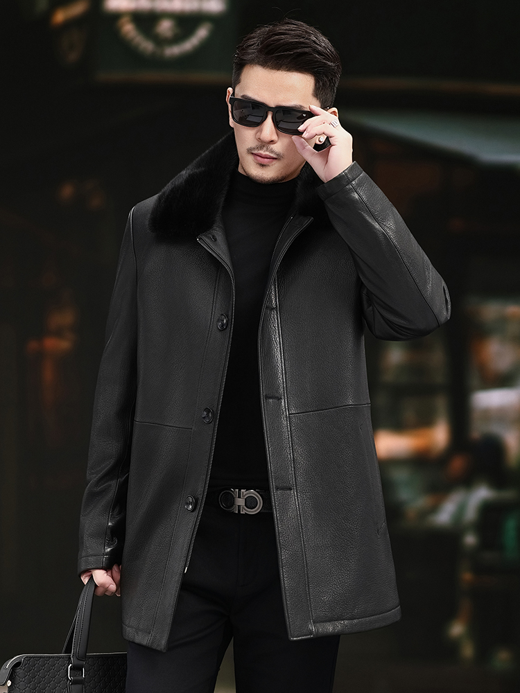 Luxe Mannen Winter Echte Nerts - Leather Work Jacket Mens recensie en prijs