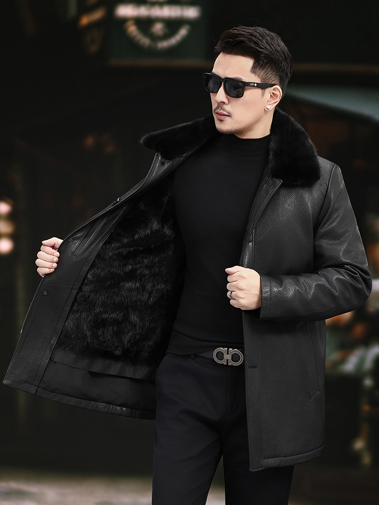 Luxe Mannen Winter Echte Nerts - Leather Work Jacket Mens recensie en prijs