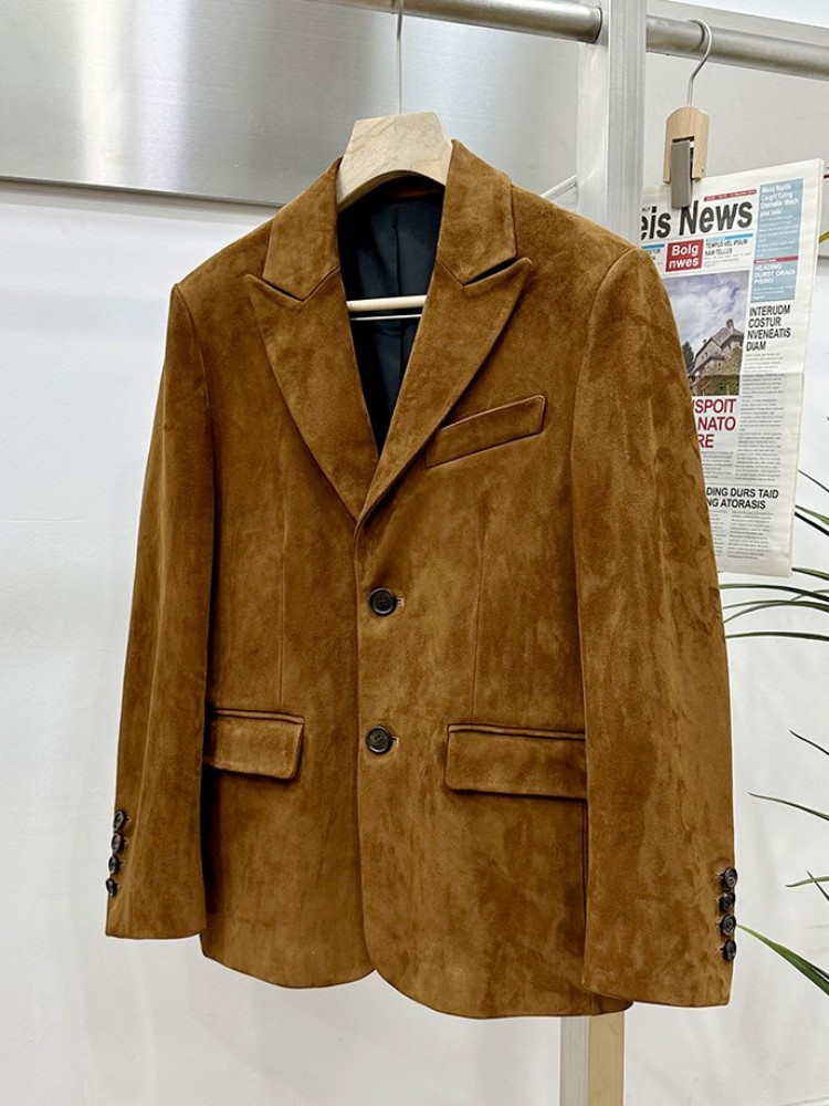 Vintage suède schapenvacht ele - Leather Work Jacket Mens recensie en prijs