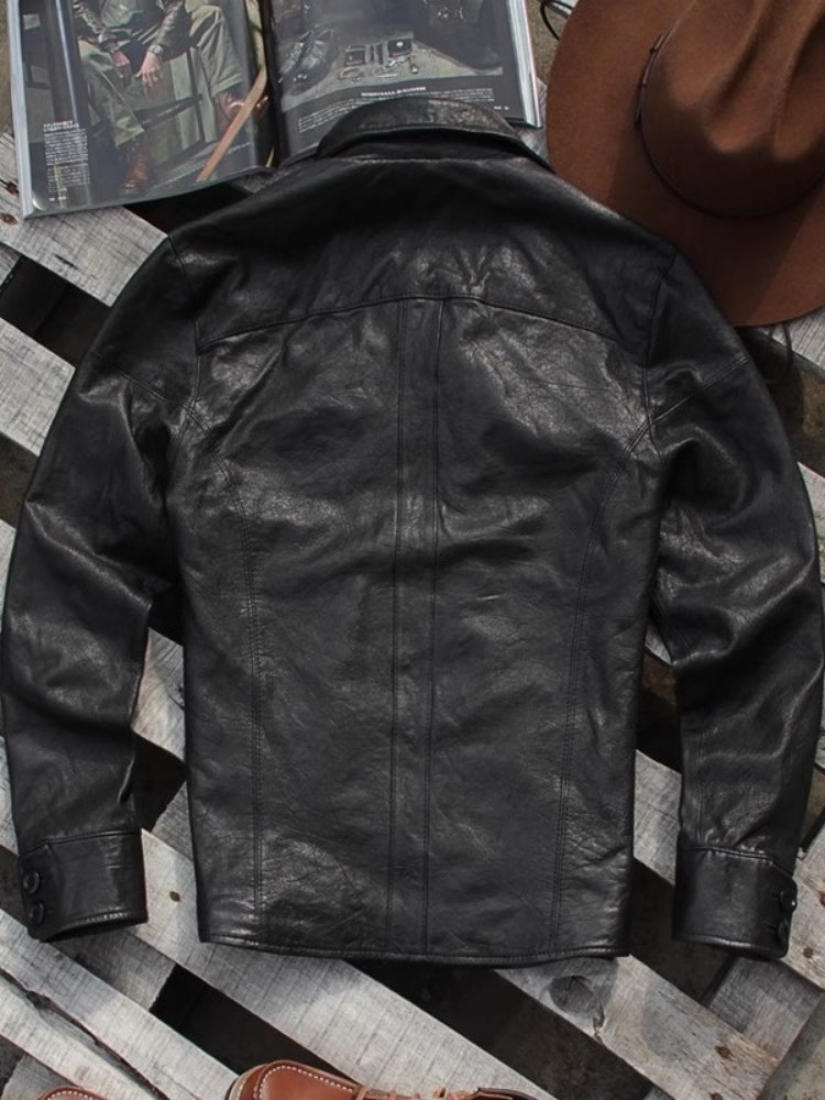 Punk heren lederen jas vintage - Leather Work Jacket Mens recensie en prijs