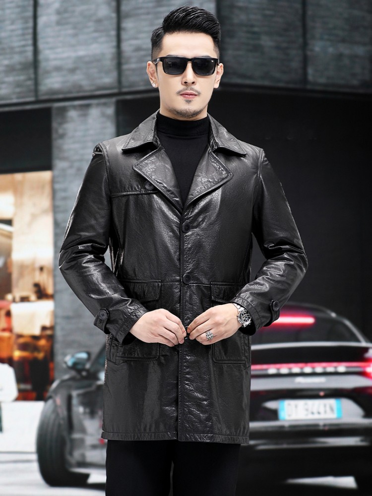 Luxe heren zakelijk werk slim  - Leather Work Jacket Mens recensie en prijs