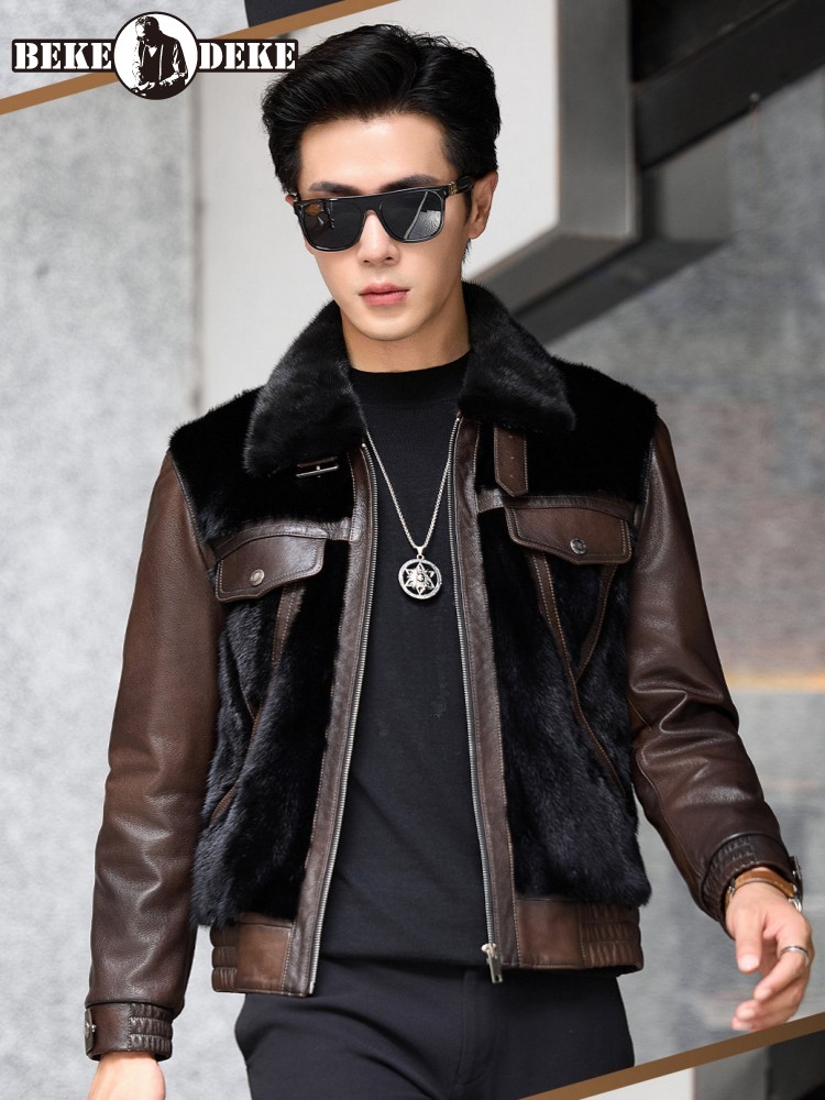 Luxe zakelijke heren winterjas - Leather Work Jacket Mens recensie en prijs