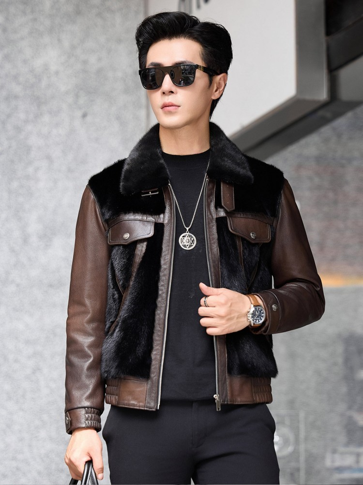 Luxe zakelijke heren winterjas - Leather Work Jacket Mens recensie en prijs
