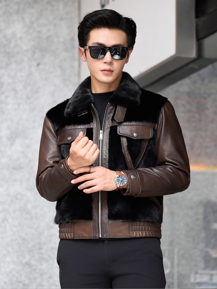 Luxe zakelijke heren winterjas - Leather Work Jacket Mens recensie en prijs