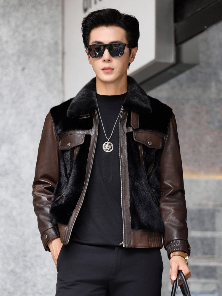 Luxe zakelijke heren winterjas - Leather Work Jacket Mens recensie en prijs
